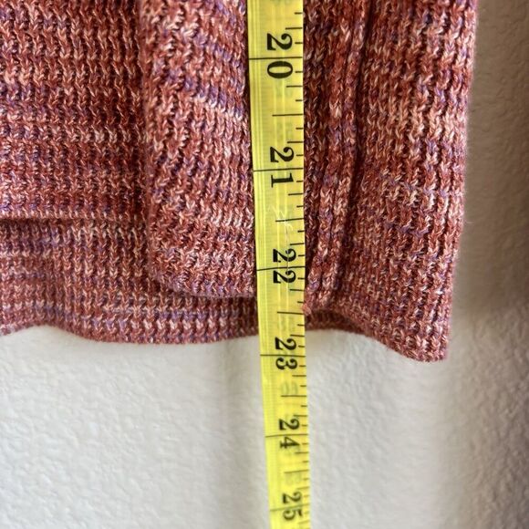 Free People Pull Over Sweater Women’s Small  Henley Cropped Buttons Pink Red - Picture 8 of 10